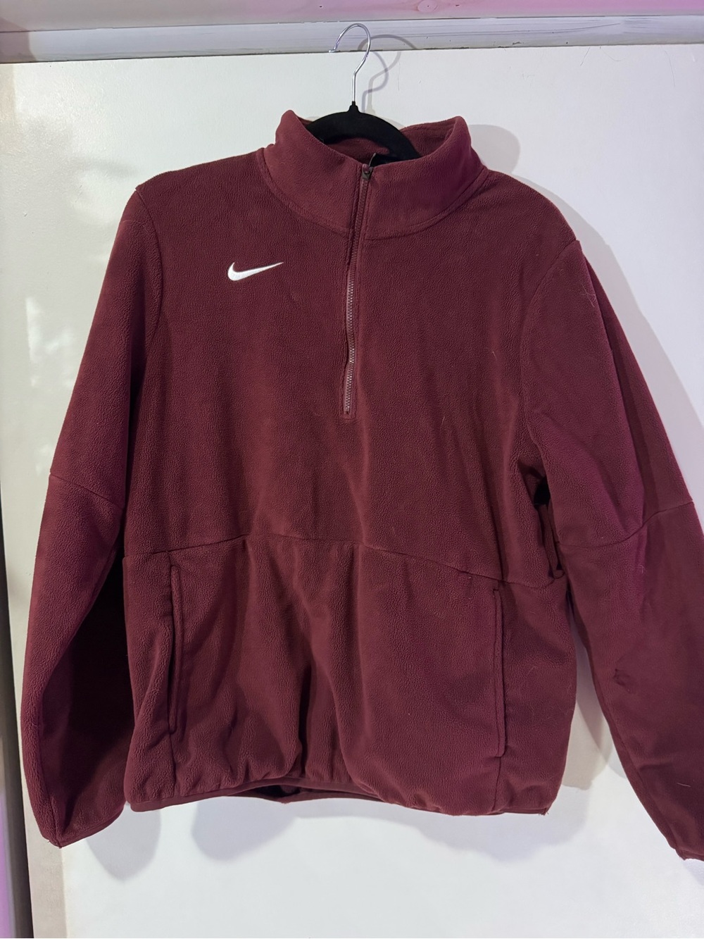 Nike Burgundy Half-Zip Fleece Pullover